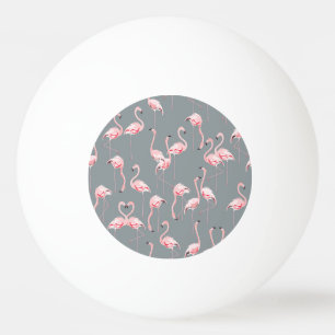 Flamingo Grey: Vintage Seamless Pattern. Ping Pong Ball