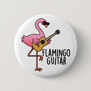 Flamingo Guitar Funny Music Pun  6 Cm Round Badge