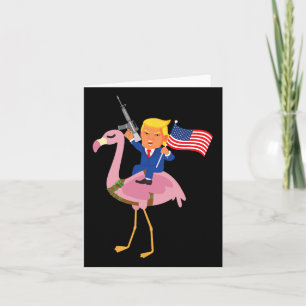 Flamingo Gun Merica 2020 Election Maga Republican  Card
