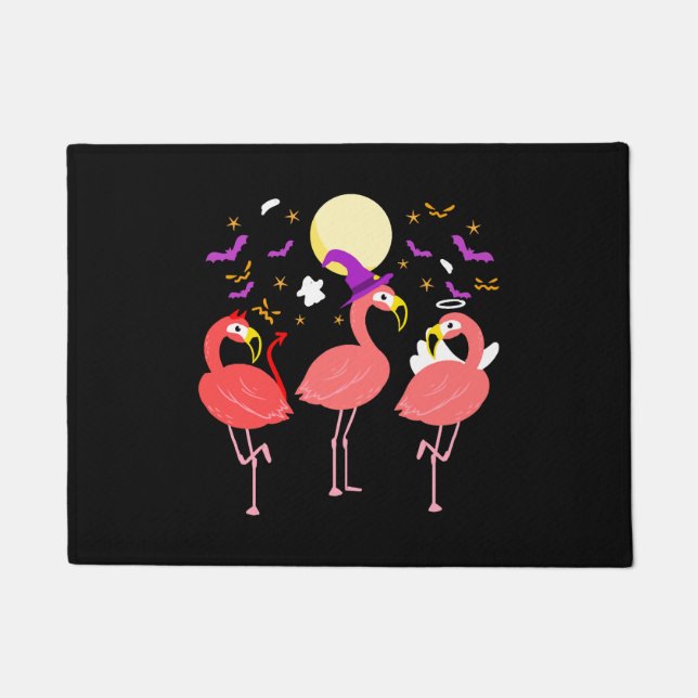 Flamingo Halloween Doormat (Front)