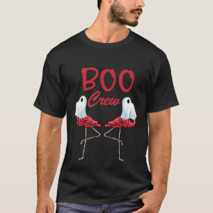Flamingo Halloween Flamingo Boo Ghost Nurse Crew T-Shirt