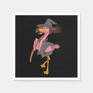 Flamingo Halloween Flamingo Witch Cool Pink Bird Napkin