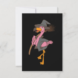 Flamingo Halloween Flamingo Witch Cool Pink Bird Thank You Card