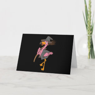 Flamingo Halloween Flamingo Witch Cool Pink Bird Thank You Card
