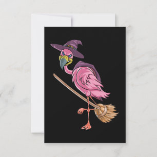 Flamingo Halloween Flamingo Witch Scary Party Thank You Card
