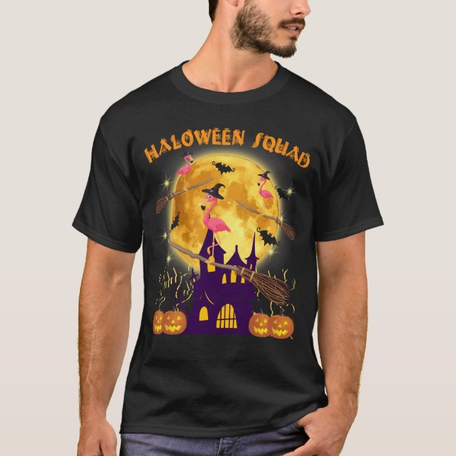 flamingo halloween squad shirt (Front)