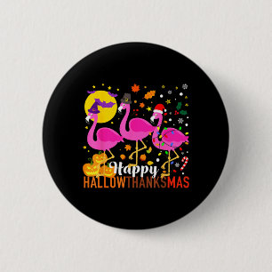 Flamingo Halloween Thanksgiving Christmas 6 Cm Round Badge