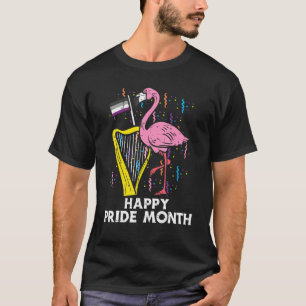 Flamingo Harp Asexual Happy Pride Month Ace Pride  T-Shirt