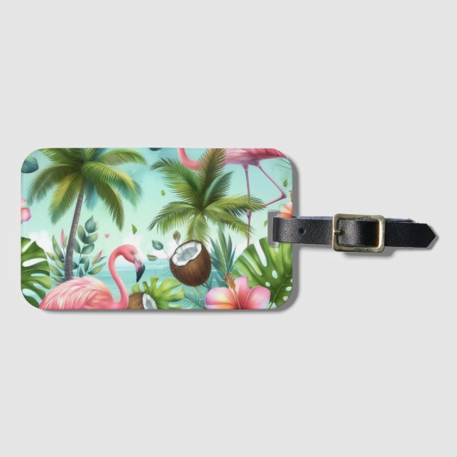 Flamingo Haven Luggage Tag (Front Horizontal)