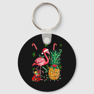 Flamingo Hawaiian Ne Christmas Lights Xmas  Key Ring