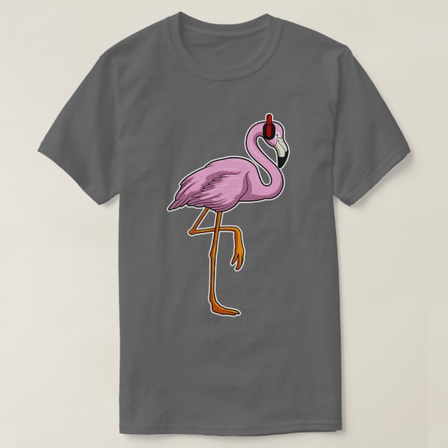 Flamingo Headphone Music T-Shirt (Design Front)