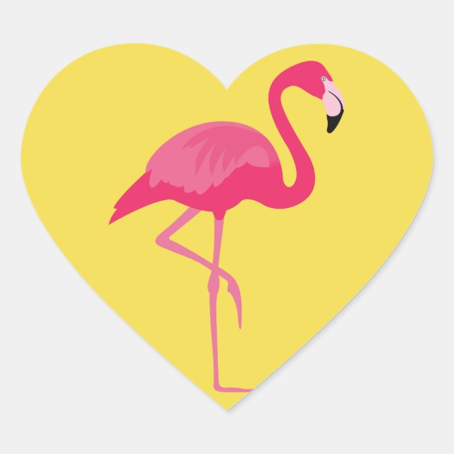 Flamingo Heart Sticker (Front)