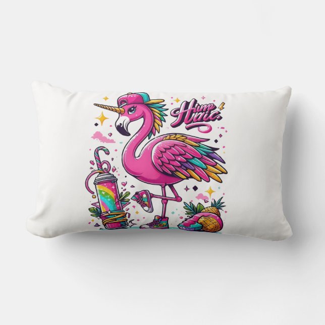 Flamingo hiphop lumbar cushion (Front)