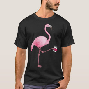 Flamingo Holding Coffee Tropical Gag Graphic T-Shirt
