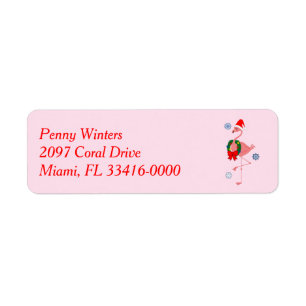 Flamingo Holiday Label