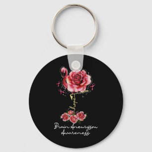 Flamingo Hope Burgundy Ribbon Brain Aneurysm 1 Key Ring