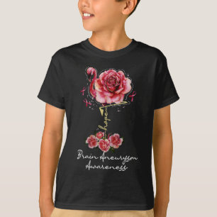 Flamingo Hope Burgundy Ribbon Brain Aneurysm 1  T-Shirt