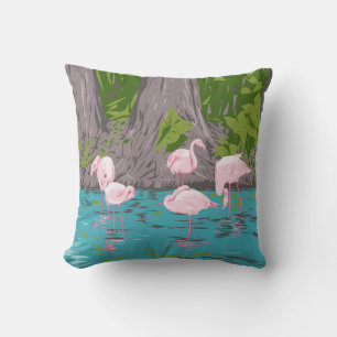 Flamingo in Everglades Cushion