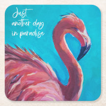 Flamingo in paradise set of coasters