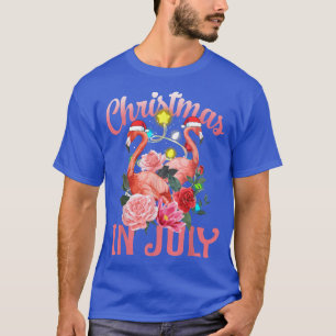 Flamingo In Santa Hat Christmas In July Flamingo 4 T-Shirt