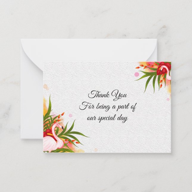 Flamingo In Summer Card (Front)