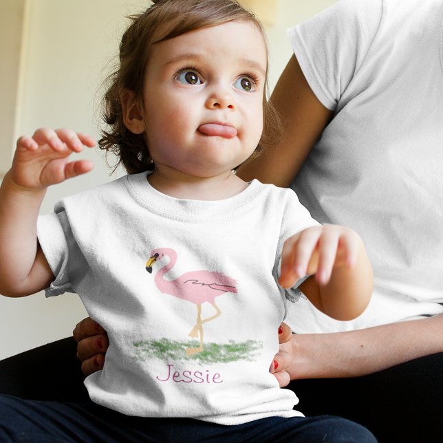 Flamingo In The Grass Personalised Toddler T-Shirt (Creator Uploaded)