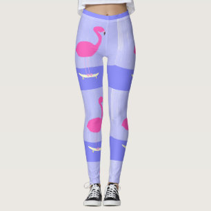flamingo in the skateboard painting art leggings