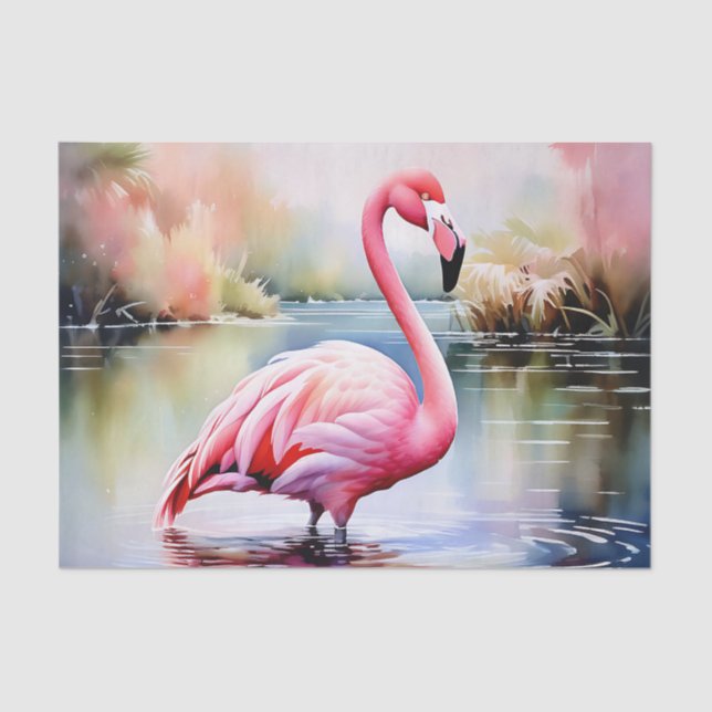 Flamingo in Water Tissue Paper (Front)