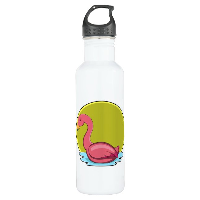 Flamingo in Water with Sun 710 Ml Water Bottle (Front)