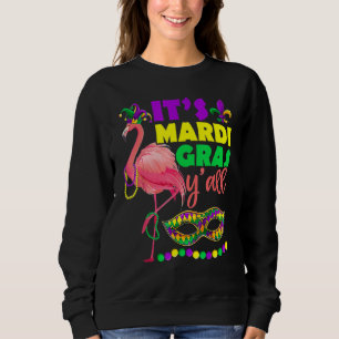 Flamingo Its Mardi Gras Yall Carnival Jester Hat W Sweatshirt