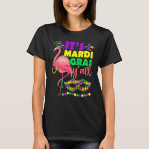 Flamingo Its Mardi Gras Yall Carnival Jester Hat W T-Shirt
