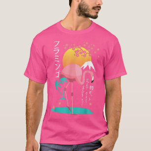 Flamingo Japanese Sakura Cherry Blossom Japan Grap T-Shirt