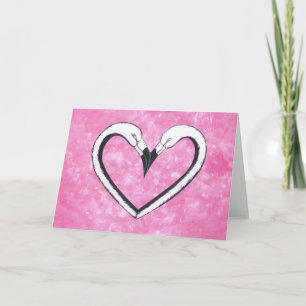 Flamingo Kiss Heart, love gifts Holiday Card