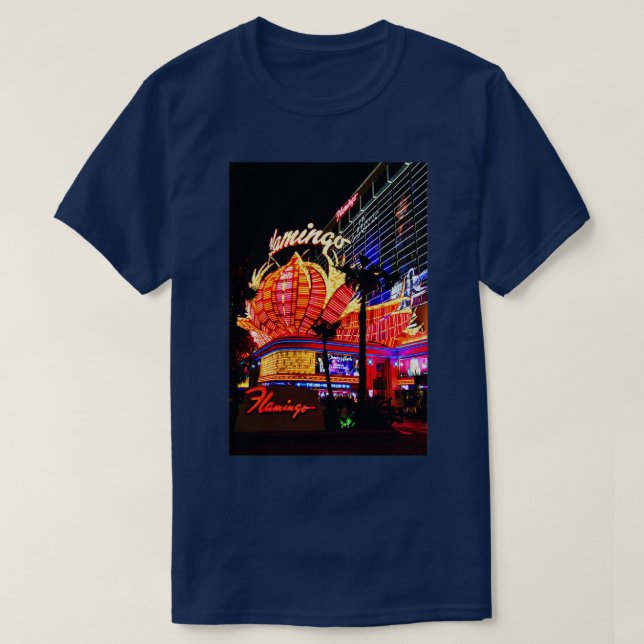Flamingo Las Vegas Hotel Neon Signs America T-Shirt (Design Front)