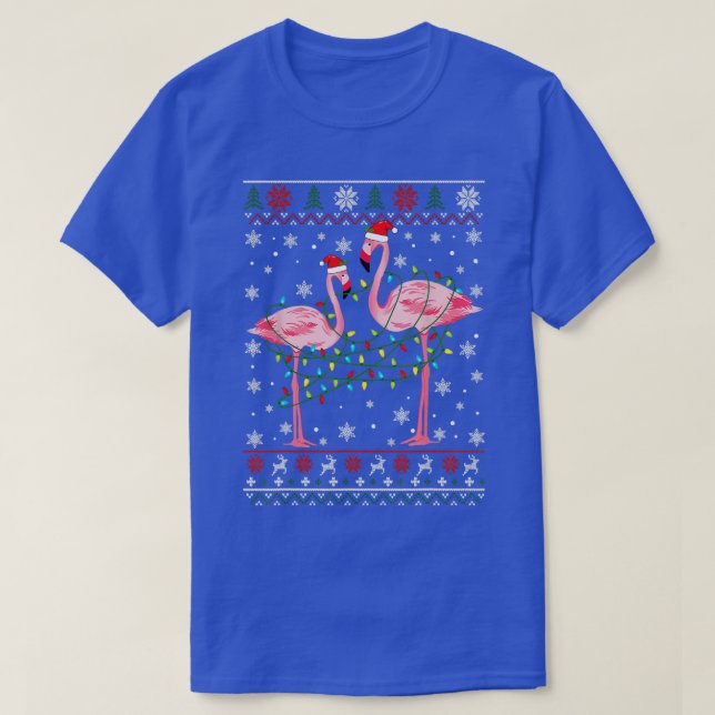 Flamingo Lights Ugly Sweater Christmas Animals (Design Front)