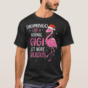 Flamingo like a Normal Gigi Funny Christmas Lights T-Shirt