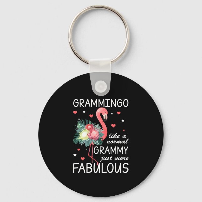 Flamingo Like A Normal Grammy Just More Fabulous Key Ring (Front)
