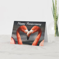 Flamingo Love Blank Anniversary Note Greeting