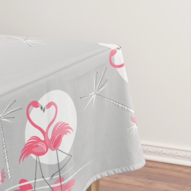 Flamingo Love Border tablecloth 60x104 (In Situ)