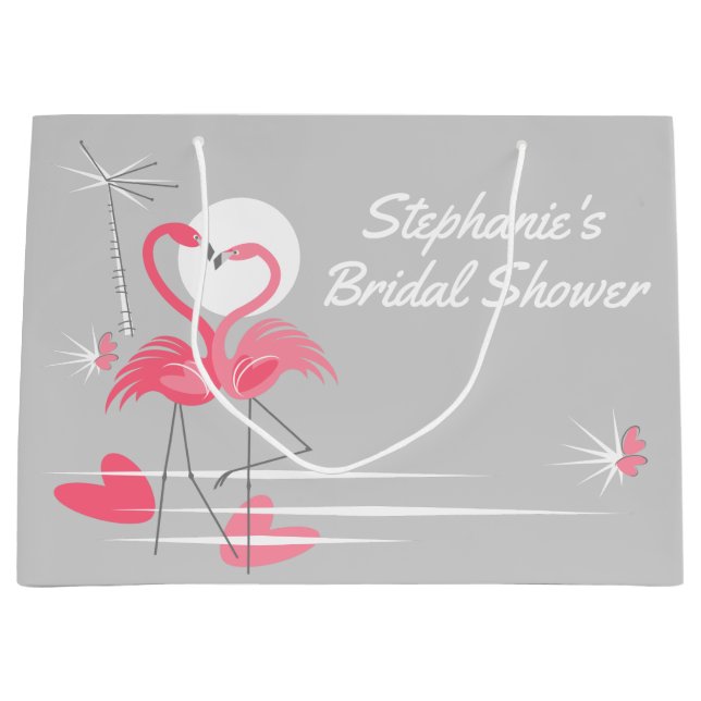 Flamingo Love Bridal Shower gift bag large (Front)
