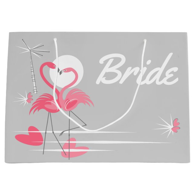 Flamingo Love Bride gift bag large (Front)