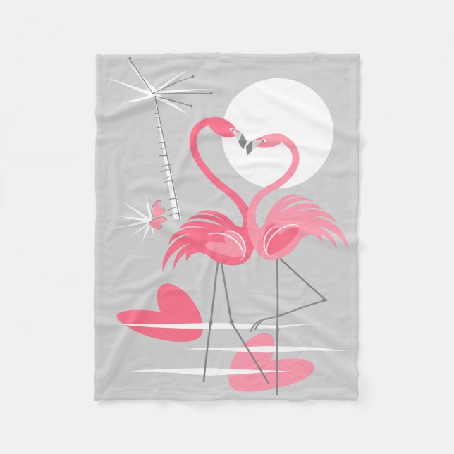 Flamingo Love fleece blanket (Front)