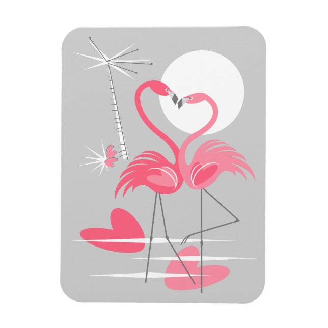 Flamingo Love flexible magnet (Vertical)