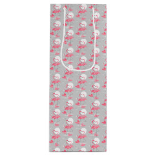 Flamingo Love gift bag wine tiled