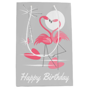Flamingo Love Happy Birthday gift bag medium