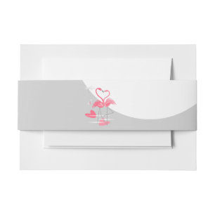 Flamingo Love Large Moon belly band landscape Invitation Belly Band
