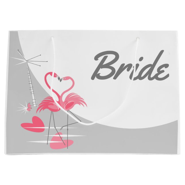 Flamingo Love Large Moon Bride gift bag large (Front)
