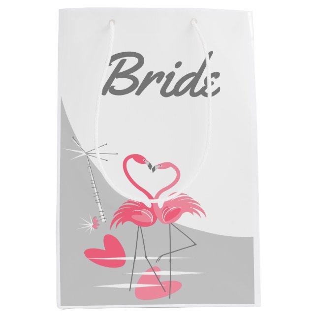 Flamingo Love Large Moon Bride medium Gift Bag (Front)