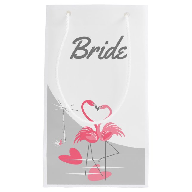Flamingo Love Large Moon Bride small Gift Bag (Front)
