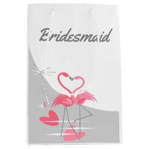 Flamingo Love Large Moon Bridesmaid medium Gift Bag